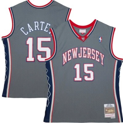 New Jersey Nets Vince Carter Mitchell & Ness Gray 2004/05 NBA Swingman Jersey - Image 1 of 3
