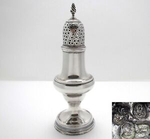 Rare Georgian Incuse Duty 1784 Silver Sugar Pepper Caster Pot Shaker George III
