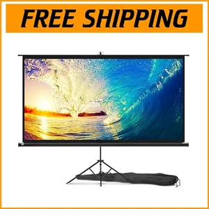 100-Inch HD Projector Screen with Tripod - Indoor & Outdoor, Adjustable 16:9/4:3 - Picture 1 of 12