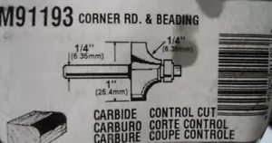 Magna M91193 1/4" Corner Round Router Bit 1/4 Shank USA - Picture 1 of 1