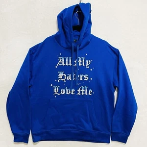 Giacca uomo Forever 21 Coach taglia M blu cappuccio tutti i miei cappelli love me logo - Foto 1 di 12