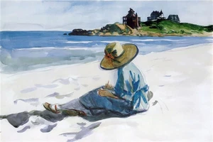Hopper - Sketching At Good Harbour Beach CANVAS OR PRINT WALL ART - Picture 1 of 1