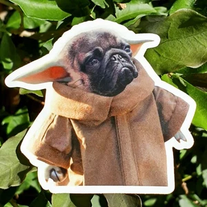 Pug Sticker. Baby Yoda Sticker. Pug Dog Sticker. Laptop Stickers - Picture 1 of 1