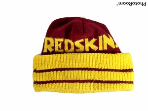 Washington Redskins Cuffed Knit Beanie Burgundy Gold Rare Football Team Vaulted - Picture 1 of 11