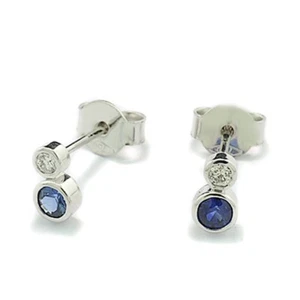 Wert € 1250 Saphir Diamant Ohrringe 750 Weißgold Saphirohrstecker Geschenktipp - Bild 1 von 3