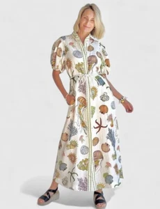 Vestido Alemais Talla AU 14 / US 10 Mar Camisa Midi Manga Abullonada Cinturón Nuevo - Imagen 1 de 20