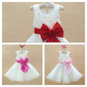 Vestito battesimo damigella d'onore festa bambina fiori Natale scintillante vestito 1-3 anni - Foto 1 di 3