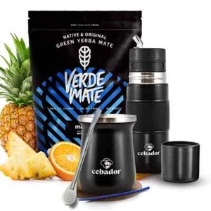 Mate Tee Set Verde Mate MAS IQ Yerba Mate Becher TermoMate 250ml Yerbomos 450 ml - Bild 1 von 17