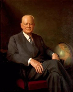 Herbert Hoover by Elmer Greene 1956 Art Painting Portrait Poster CANVAS Print - Picture 1 of 3