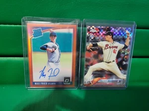 2018 Donruss optic Max Fried rookie auto 60/99 & Topps Chrome refractor 66 - Picture 1 of 6