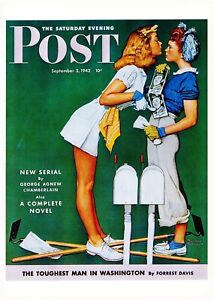 1942 SEPT 5 Home Rivals NORMAN ROCKWELL SATURDAY EVENING POST COVER ART PRINT