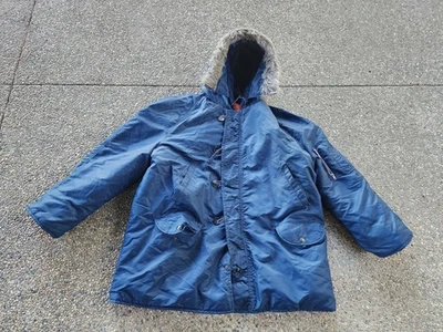 Vintage 60s 70s Sears Roebuck Zipper Parka Jacket Outerwear Men's Large  - Image 1 of 4