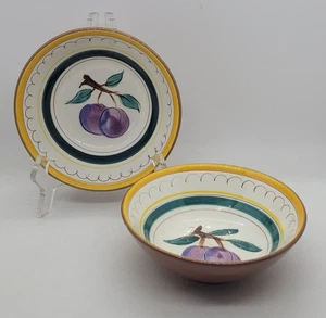 Pair of 2 STANGL "Fruit" Coupe Cereal Bowls, CHERRIES, 5 5/8" x 1 7/8", MCM, VTG - Picture 1 of 6