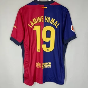 FC BARCELONA SPAIN 2024 2025 HOME FOOTBALL SHIRT JERSEY #19 LAMINE YAMAL NIKE - Picture 1 of 9