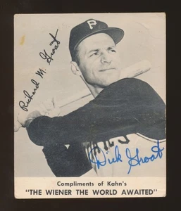 1961 Kahn's Wieners -DICK GROAT (Pittsburgh Pirates) *AUTOGRAPHED* d.2023 - Picture 1 of 2
