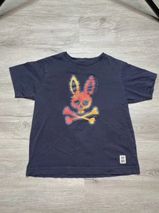 Psycho Bunny Graphic Pima cotton T Shirt Crew Tee Black Youth M 10/12 - Picture 1 of 3