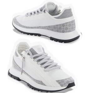 Givenchy Spectre Zip Sneakers White Gray Athletic Men Shoes Size 47 US14 - Picture 1 of 17