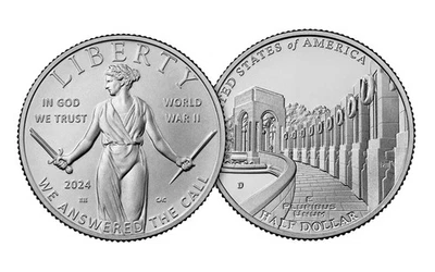 2024-D Greatest Generation Comm. Clad Unc Half Dollar ~ OGP/Error & Orig. COA's! - Image 1 of 2