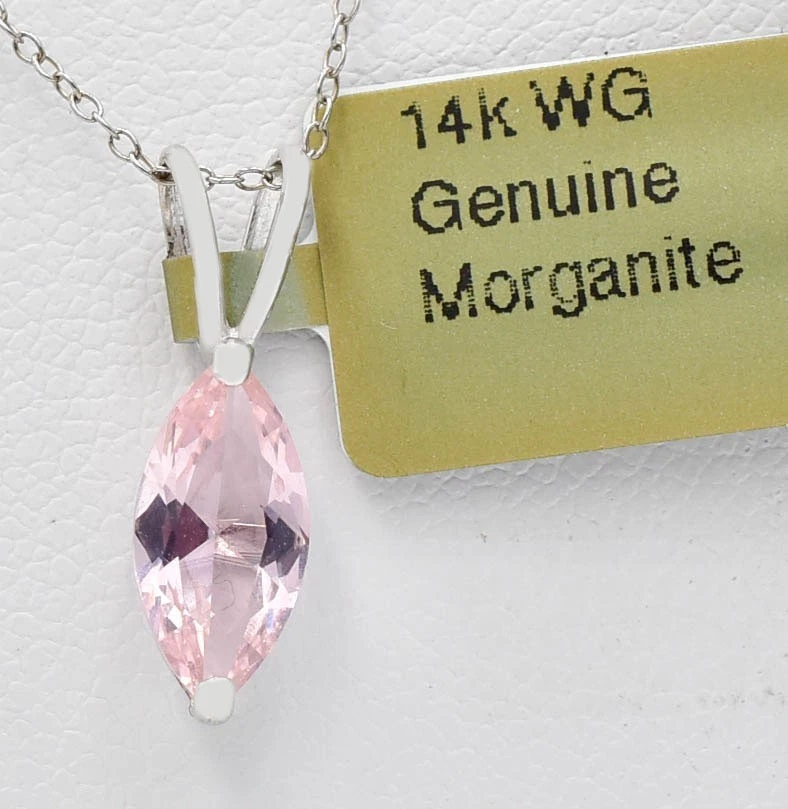 COLGANTE MORGANITA ORIGINAL 1,87 quilates oro blanco macizo 14k - Servicio de tasación gratuito Foto 1 de 4