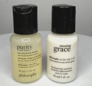 LOTE DE FILOSOFÍA - Limpiador Purity One Step + Amazing Grace Body Emulsion 30 ml 1 oz - Imagen 1 de 5