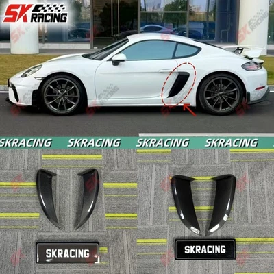 Tapicería de ventilación lateral de fibra de carbono GT4 para Porsche 718 982 Boxster Cayman 2017-24 Foto 1 de 4