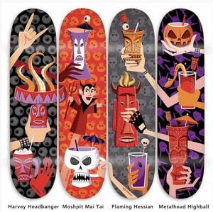 SHAG TIKI SDCC 2025 “FIRMADO” Juego de tabla de skate de metal pesado 4 LE Josh Agle RARO - Imagen 1 de 5