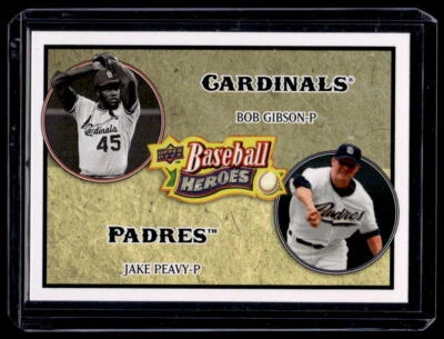 2008 Upper Deck Baseball Heroes #184 Bob Gibson / Jake Peavy Near Mint or Better - Image 1 of 2