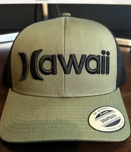 Hurley Green Snapback Hawaii Curve Trucker Hat MSRP $30 - Picture 1 of 6