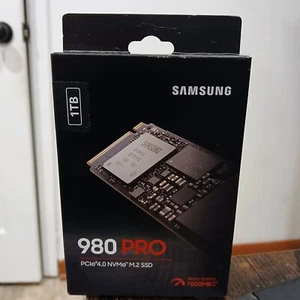 Samsung 980 PRO 1TB SSD, PCle 4.0 x 4 M.2, M.2 2280 Model: MZV8P1T0 NEW/SEALED - Picture 1 of 4