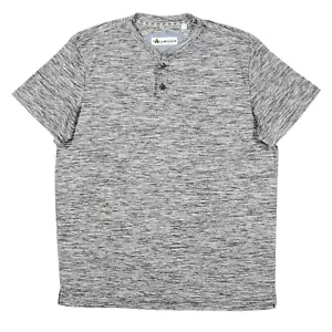 Pullover grande Henley Tallwoods para hombre S/S cuello redondo ropa deportiva gris supersuave - Imagen 1 de 10