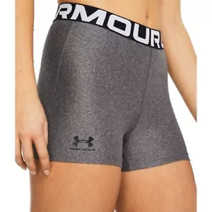 UNDER ARMOUR PANTALONCINI CORTI DONNA HEATGEAR BASELAYER 3” GRIGIO #1384006-NUOVI CON ETICHETTE - Foto 1 di 4