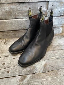 RM WILLIIAMS Craftman Comfort Chelsea Botas de Cuero Negro Reino Unido 9.5H US10.5 - Imagen 1 de 17