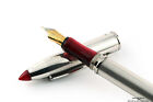 Marlen Vintage Sterling Silver Red Arianne Shuttle Fountain Pen Rare!