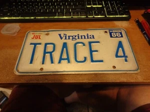 Virginia License Plate TRACE 4 (BOX#KIWI) - Picture 1 of 1