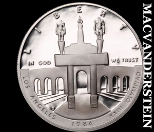 1984-S L.A. Olympics Commemorative Silver Dollar - Choice Gem Proof #C2130 - Picture 1 of 2