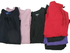 151995 Girl’s 10 Lot of 7 Pieces CHEROKEE CREWCUTS L/S Knit T Shirts EC STAINED - Picture 1 of 8