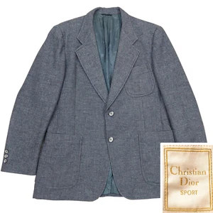 Vtg Christian Dior 40R Tweed Sports Coat Blazer, 2 Button, Notch, Patch Pockets. - Picture 1 of 12