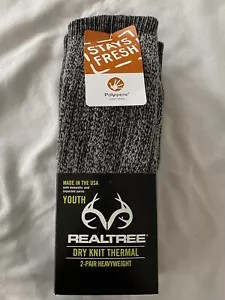 Calcetines Realtree Tejidos en Seco Térmicos Peso Pesado Gris Juvenil 2 pares de caza pesca - Imagen 1 de 9