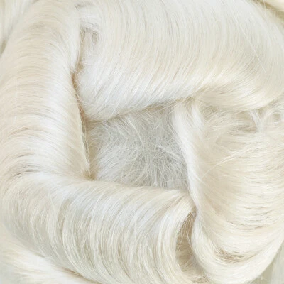 Sistema de reemplazo de cabello humano Toupee piel súper ultra delgada para hombre postizos blancos Foto 1 de 4