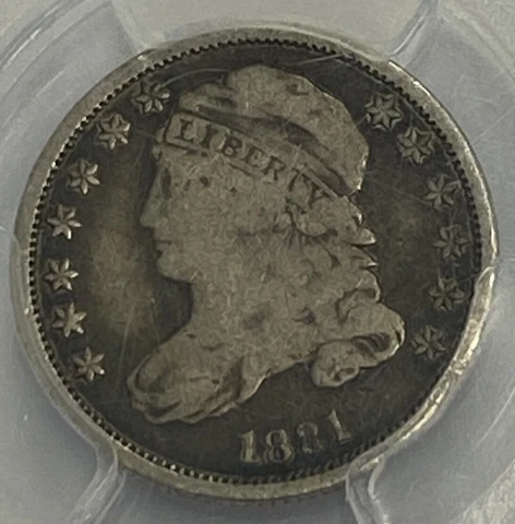 1831 CAPPED BUST HALF DIME PCGS VG08 Amazing Eye Appeal Cover