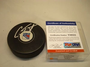 Cam Talbot signed New York Rangers Hockey Puck handsigniert PSA/DNA COA 1A - Bild 1 von 3