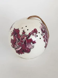 Scentomander Pomander Potpourri Round Floral Design Porcelain Hanging Loop 3"EUC - Picture 1 of 9
