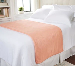 Northern Nights Willow Rayon made from Bamboo Bed runner - Twin in Coral - Picture 1 of 5