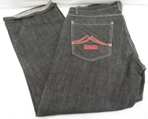 Parish Nation Button Fly Jeans Black w/ Red Accents Mens Size 42 EL - Picture 1 of 12