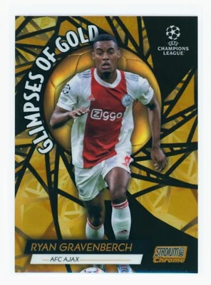 2021-22 Ryan Gravenberch Topps Stadium Club Chrome Gold Refractor Ajax 11/50 - Image 1 of 2