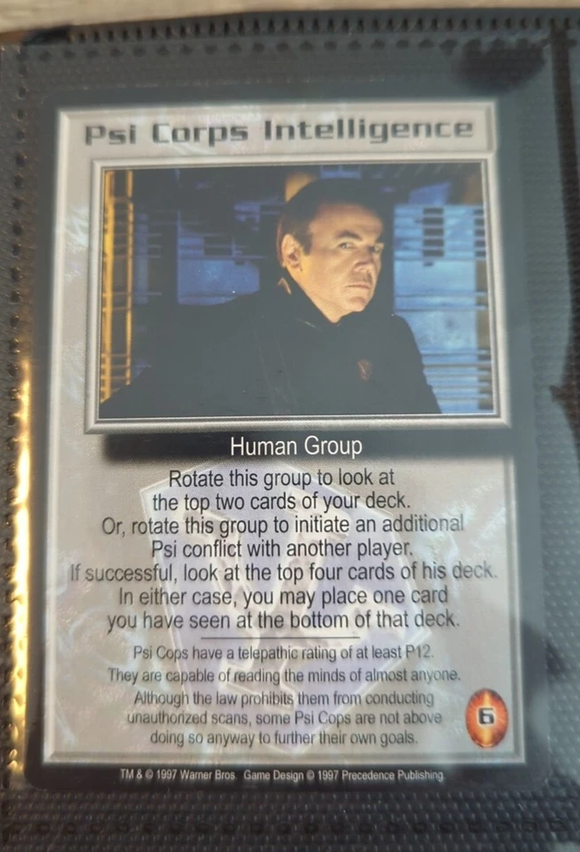 Babylon 5 CCG : "Psi Corps Intelligence" B5 Premiere Precedence Vintage CCG 1997 - Image 1 of 1
