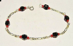 New Ladies AZABACHE ANKLE Bracelet in 14k Gold - Picture 1 of 2