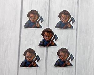 Halloween Flatback Planar Harz Haarschleife Mitte Cupcake Topper Party Chucky - Bild 1 von 2