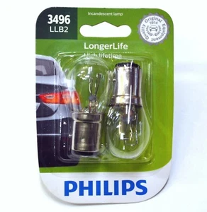 Philips LongerLife 3496 27/8.3W Due Lampadine Stop Freno Coda Luce Ricambio OE - Picture 1 of 7