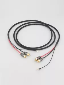 Cavo RCA stereo nero / cavo RCA phono high-end + linea di massa - Foto 1 di 8